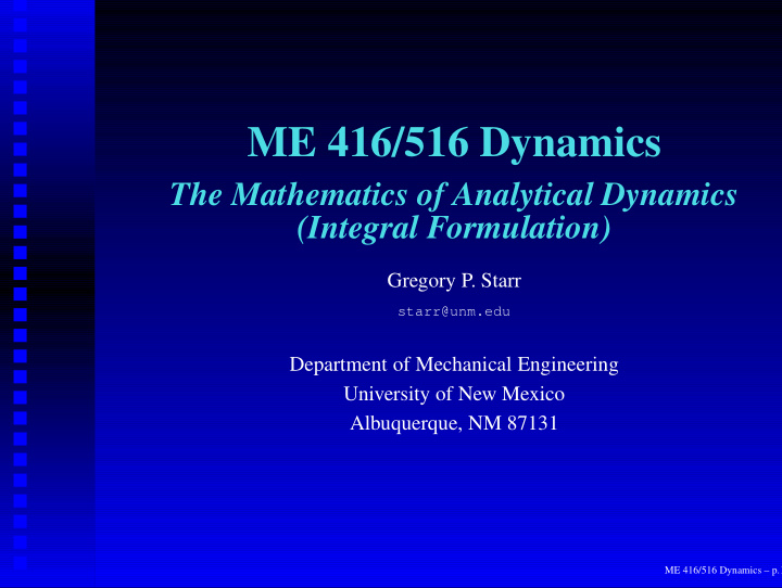 me 416 516 dynamics