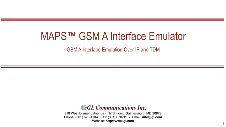 maps gsm a interface emulator