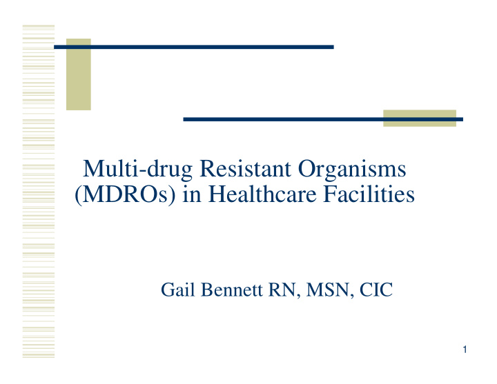 multi drug resistant organisms mdros in healthcare