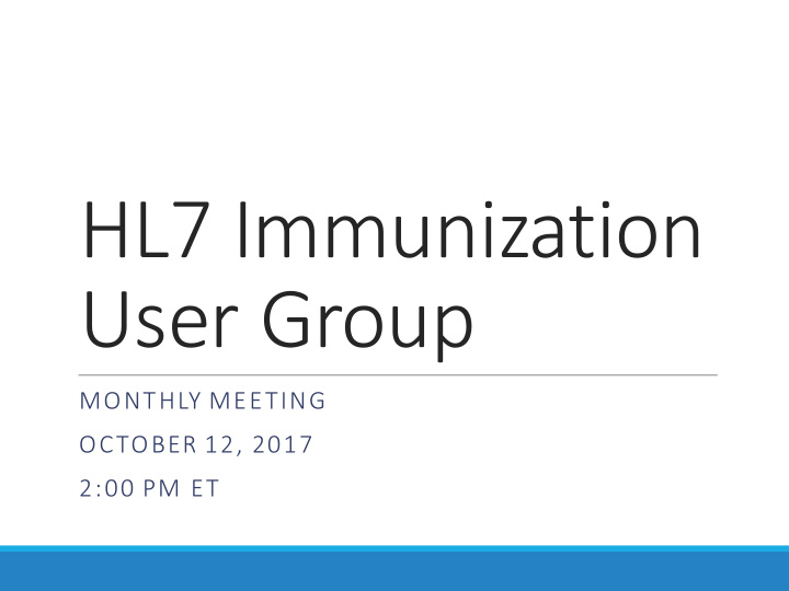 hl7 immunization user group