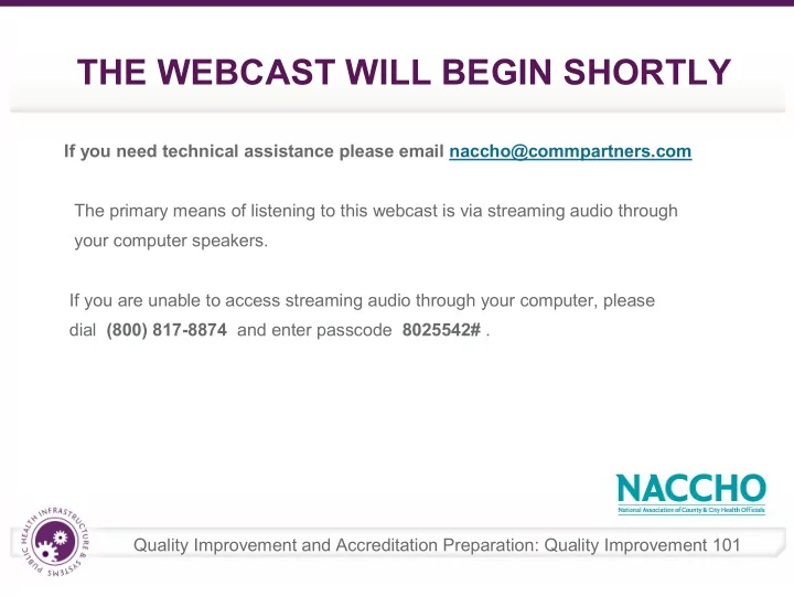 the webcast will begin shortly