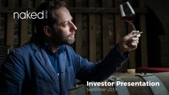 Investor Presentation  September 2019  Disclaimer  This presentation (the Presentation) has