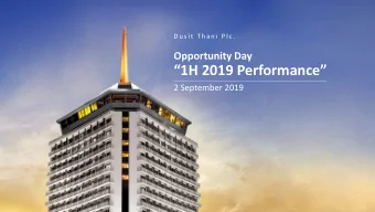 1H 2019 Performance  2 September 2019  Disclaimer  The material contained in this document