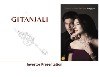 Investor Presentation  DISCLAIMER This presentation and the accompanying slides (the