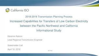 Increased Capabilities for Transfers of Low Carbon Electricity  between the Pacific Northwest and