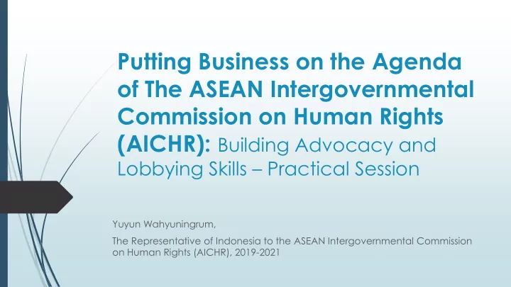 putting business on the agenda of the asean