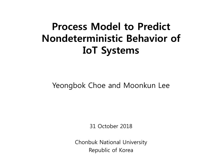 process model to predict
