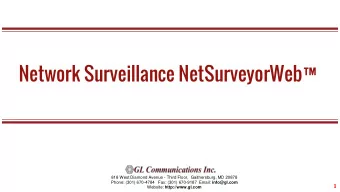 Network Surveillance NetSurveyorWeb  818 West Diamond Avenue - Third Floor,  Gaithersburg, MD