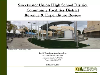 Community Facilities District Revenue &amp; Expenditure Review  Amphitheater at Eastlake High