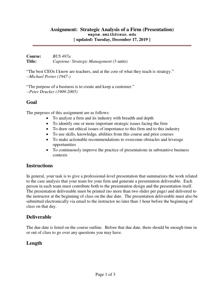 course bus 497a title capstone strategic management 3