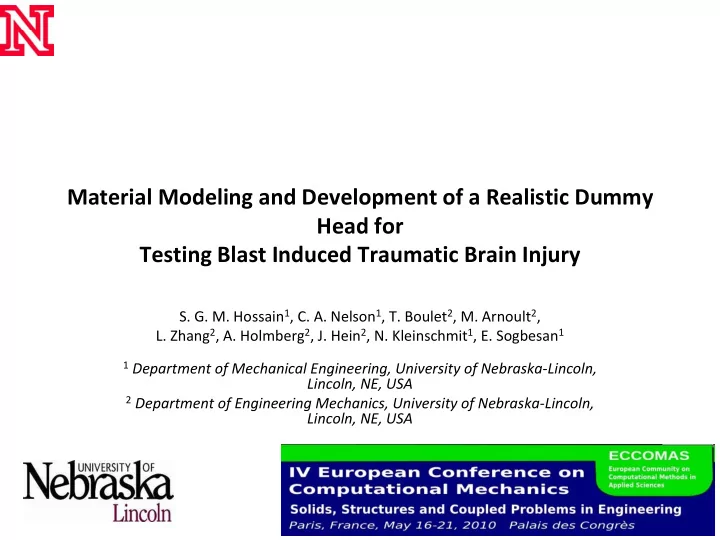 material modeling and development of a realistic dummy