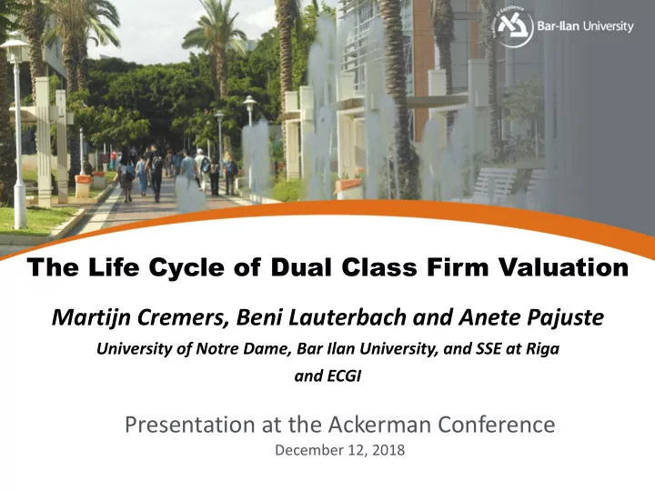 the life cycle of dual class firm valuation martijn