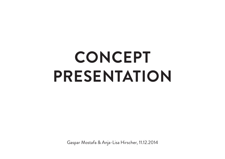 concept presentation