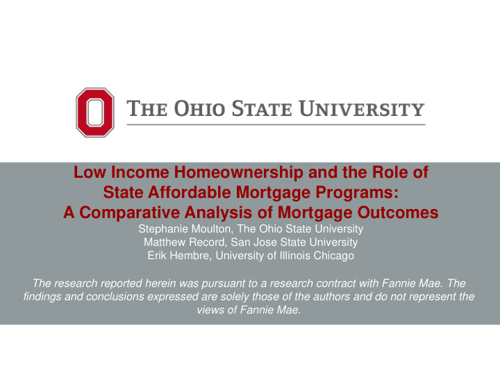 low income homeownership and the role of state affordable