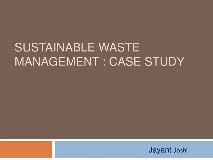sustainable waste management case study