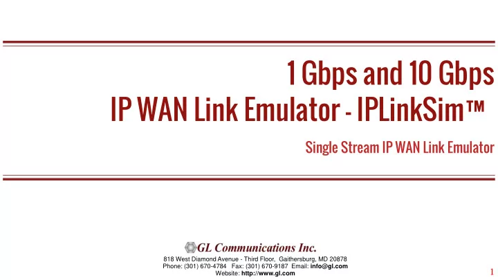 1 gbps and 10 gbps