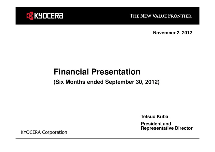financial presentation