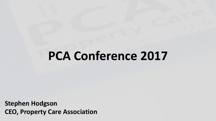 pca conference 2017