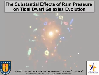 The Substantial Effects of Ram Pressure  on Tidal Dwarf Galaxies Evolution R.Smith 1 , P.A. Duc 2 ,