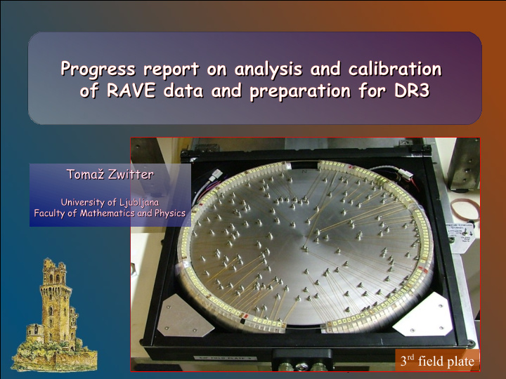 progress report on analy lysis and calibration progress