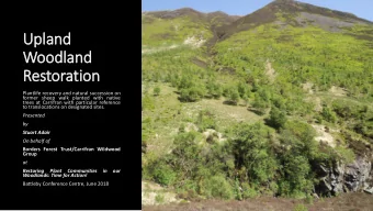 Upland  Woodland  Restoration  Plantlife recovery and natural succession on  former sheep walk