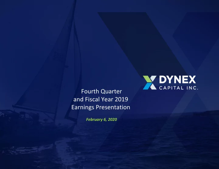 fourth quarter and fiscal year 2019 earnings presentation