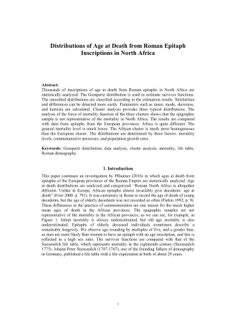 Distributions of Age at Death from Roman Epitaph  Inscriptions in North Africa Peter Pflaumer 1 1