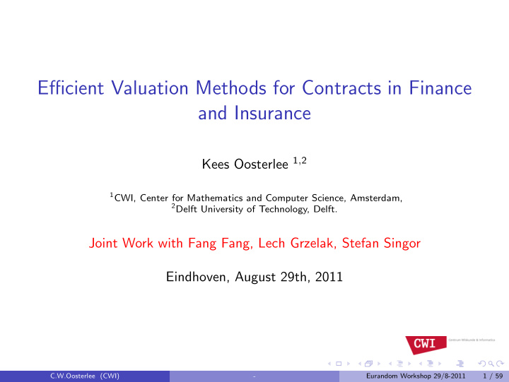 efficient valuation methods for contracts in finance and