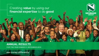 ANNUAL RESULTS  FOR THE YEAR ENDED 31 DECEMBER 2019 NEDBANK GROUP LIMITED  Annual Results 2019