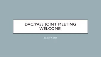 WELCOME!  January 9, 2019  CCAR PROTOCOLS  The Agreements  Stay Engaged  Experience