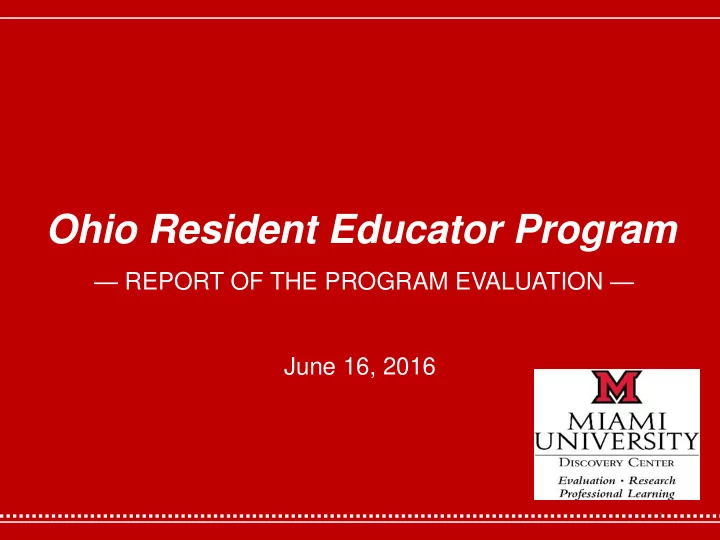 ohio resident educator program