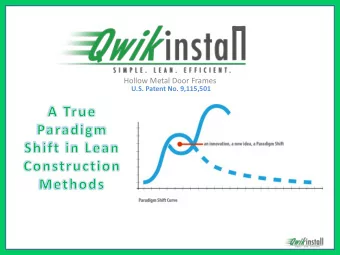 Hollow Metal Door Frames  U.S. Patent No. 9,115,501  Introductions  Kevin Rucinski  Kevin Rucinski
