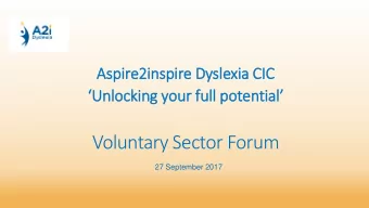 Voluntary Sector Forum  27 September 2017  ELI  LIZABETH KWARTENG-AMANING  Fou  ounder &amp; CEO (B