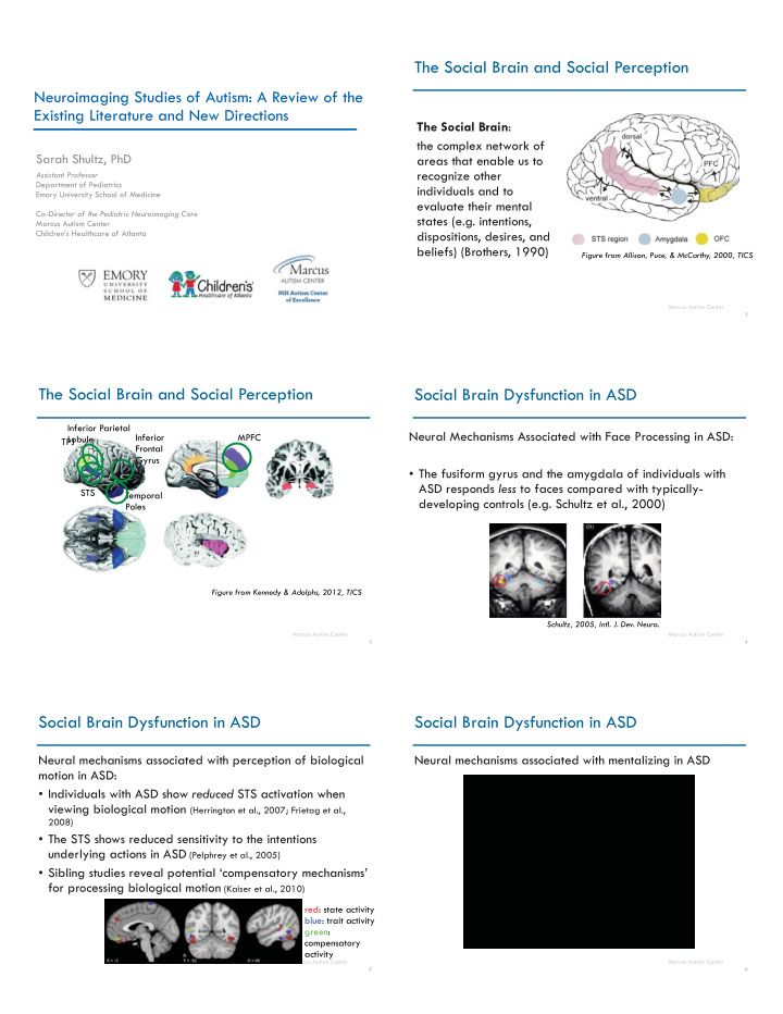 the social brain and social perception