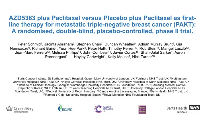 azd5363 plus paclitaxel versus placebo plus paclitaxel as