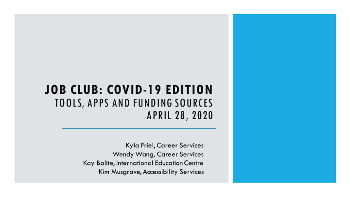 job club covid 19 edition