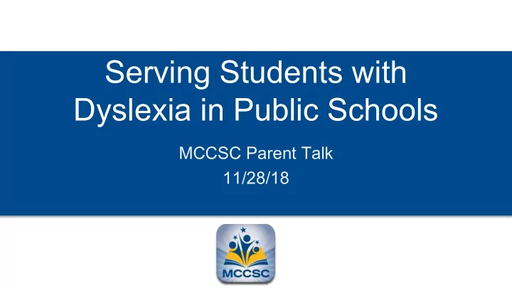 serving students with dyslexia in public schools