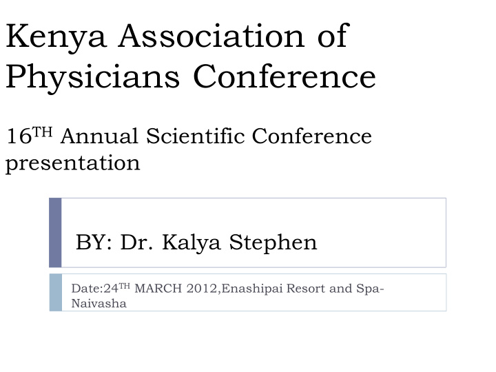 kenya association of physicians conference