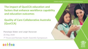 factors that enhance workforce capability  and education outcomes  Quality of Care Collaborative