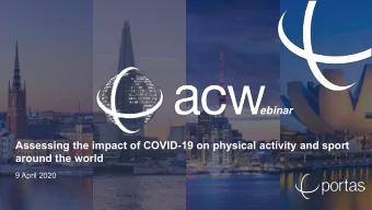 ebinar  Assessing the impact of COVID-19 on physical activity and sport  around the world  9 April