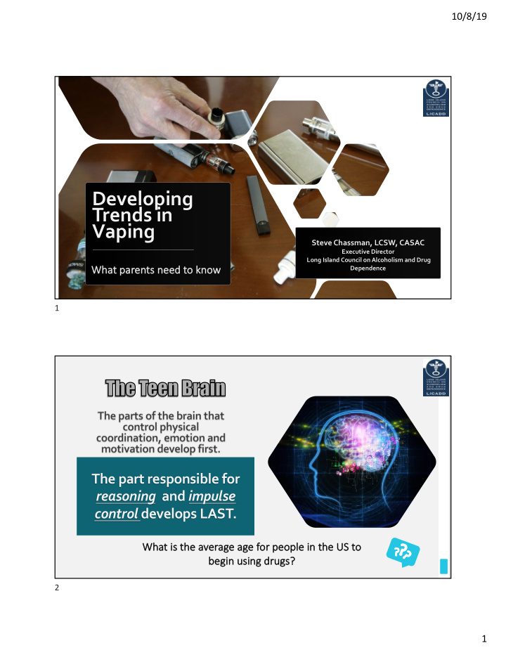 developing trends in vaping