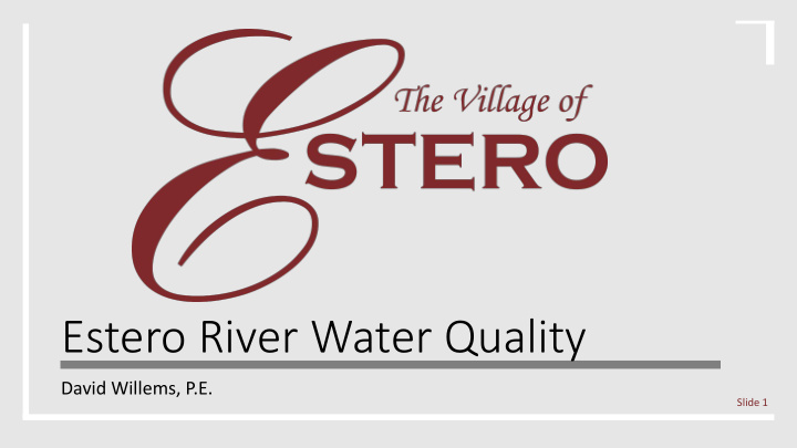 estero river water quality