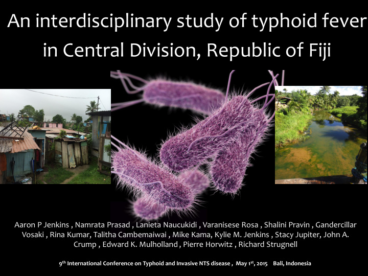 an interdisciplinary study of typhoid fever in central