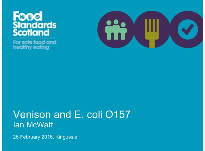 venison and e coli o157