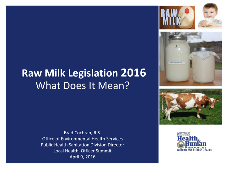 raw milk legislation 2016