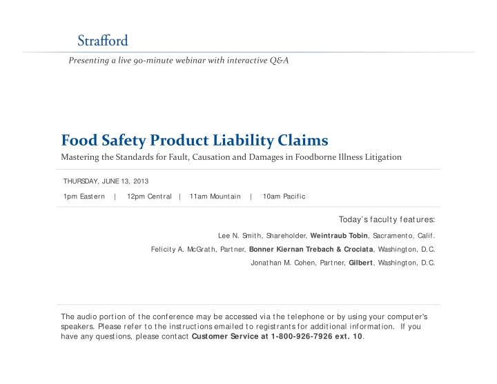 food safety product liability claims