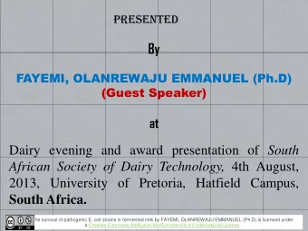 By  FAYEMI, OLANREWAJU EMMANUEL (Ph.D)  (Guest Speaker)  at Dairy evening and award presentation of