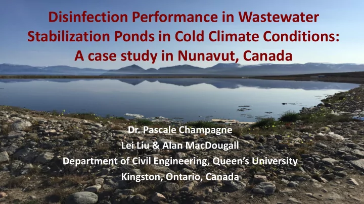 disinfection performance in wastewater stabilization