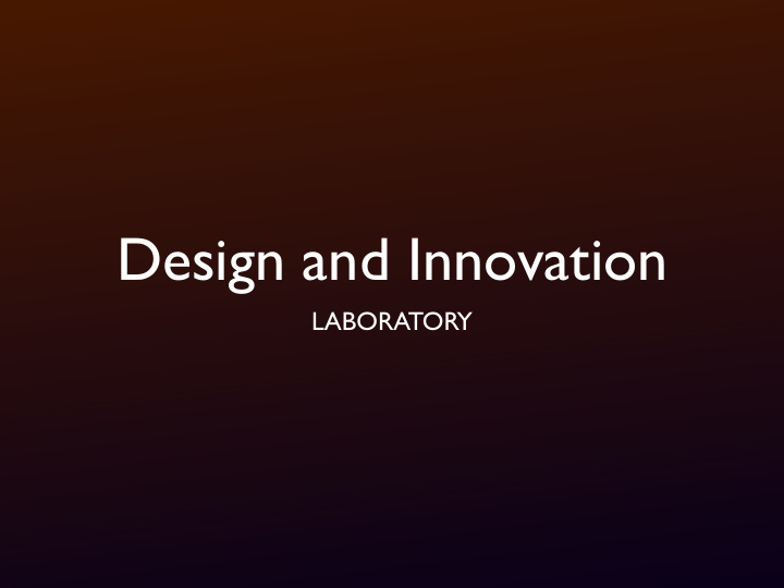 design and innovation