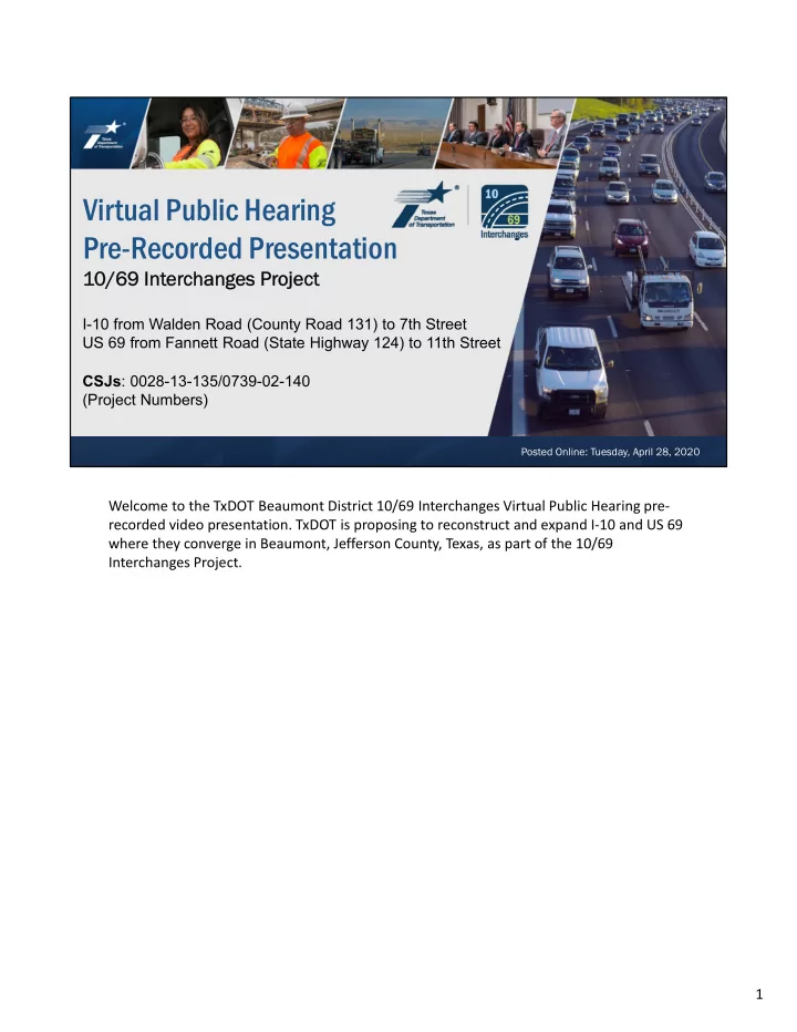 virtual public hearing pre recorded presentation